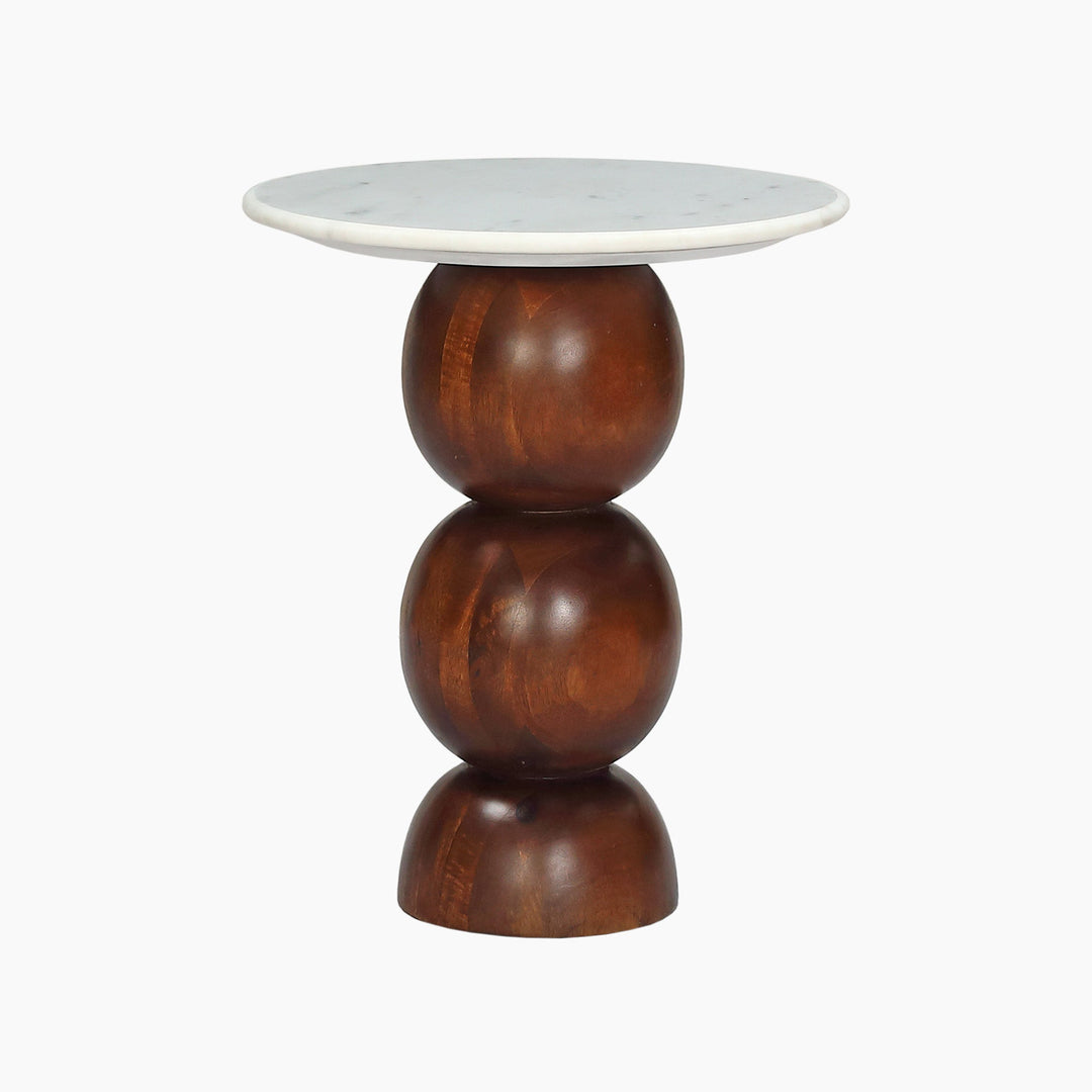 Orbit White Marble Top End Table - TidySpaces