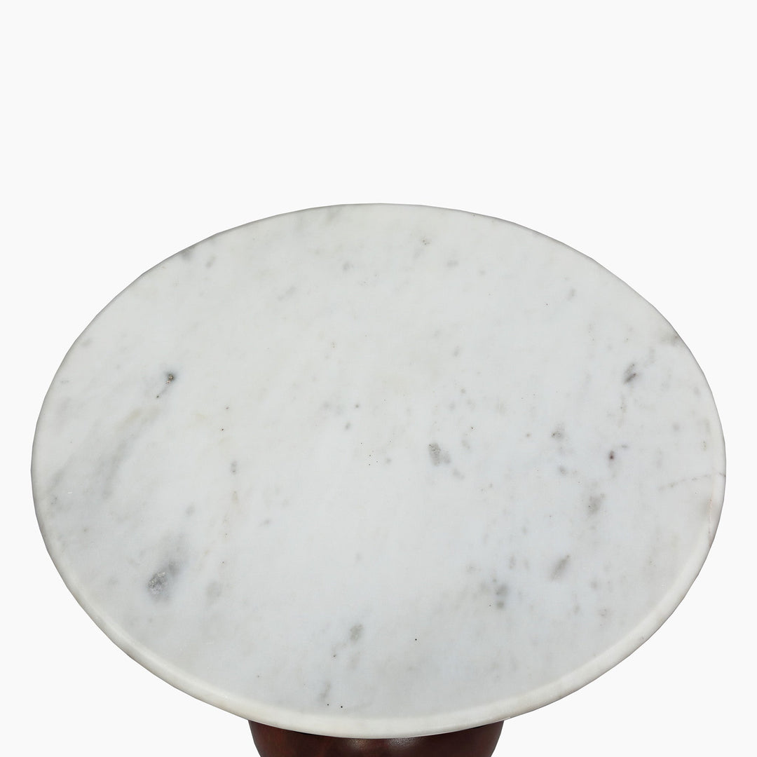 Orbit White Marble Top End Table - TidySpaces