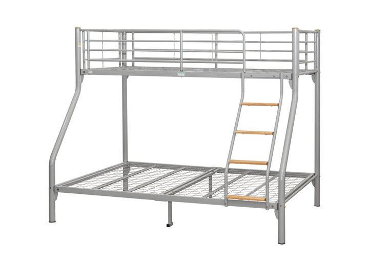 Nexus Steel Bunk Bed with Beech Coloured Rubberwood Accents for Space Saving Fun