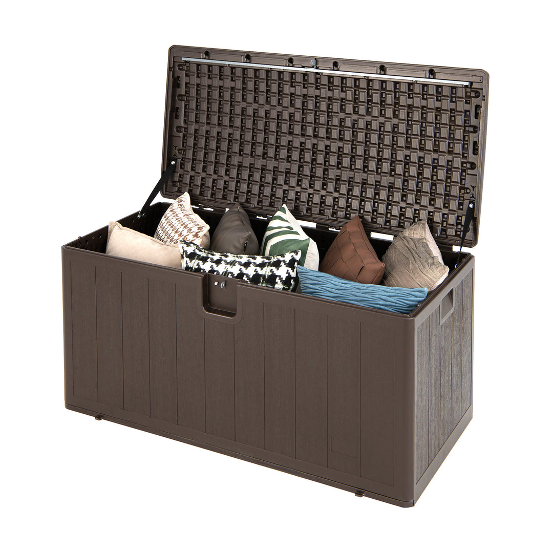 400L Outdoor Storage Deck Box wIth Lockable Cover - TidySpaces