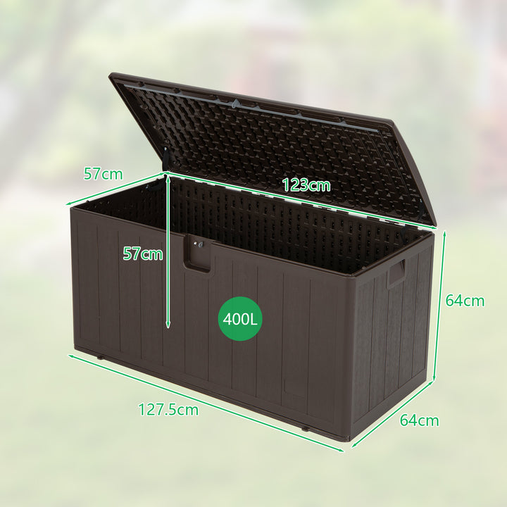 400L Outdoor Storage Deck Box wIth Lockable Cover - TidySpaces