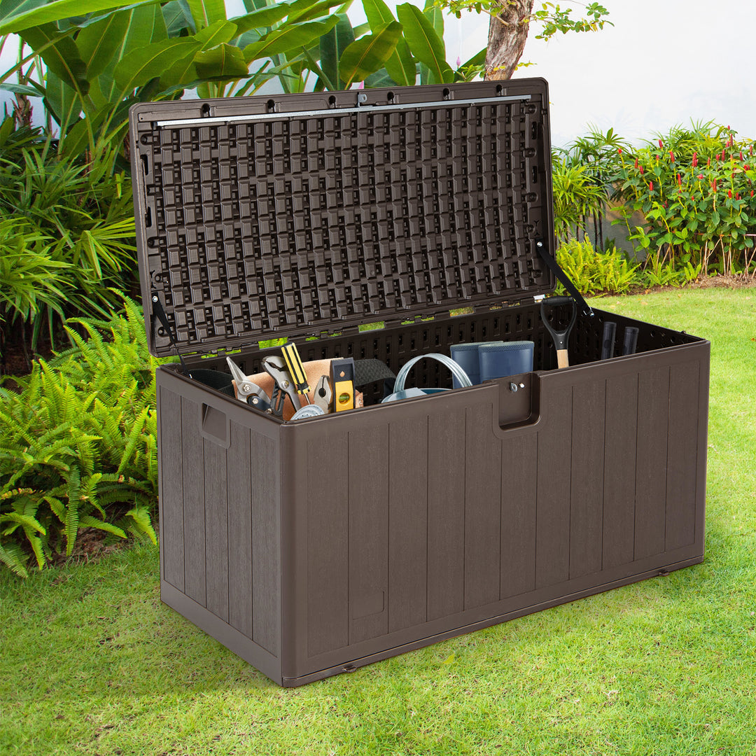 400L Outdoor Storage Deck Box wIth Lockable Cover - TidySpaces