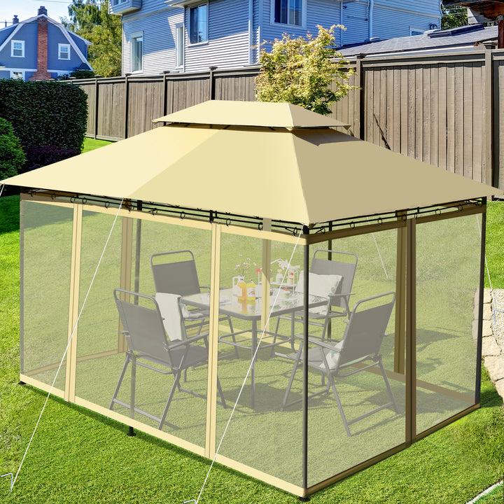 Garden Gazebo with Removable Mesh Side Walls for Patio Backyard