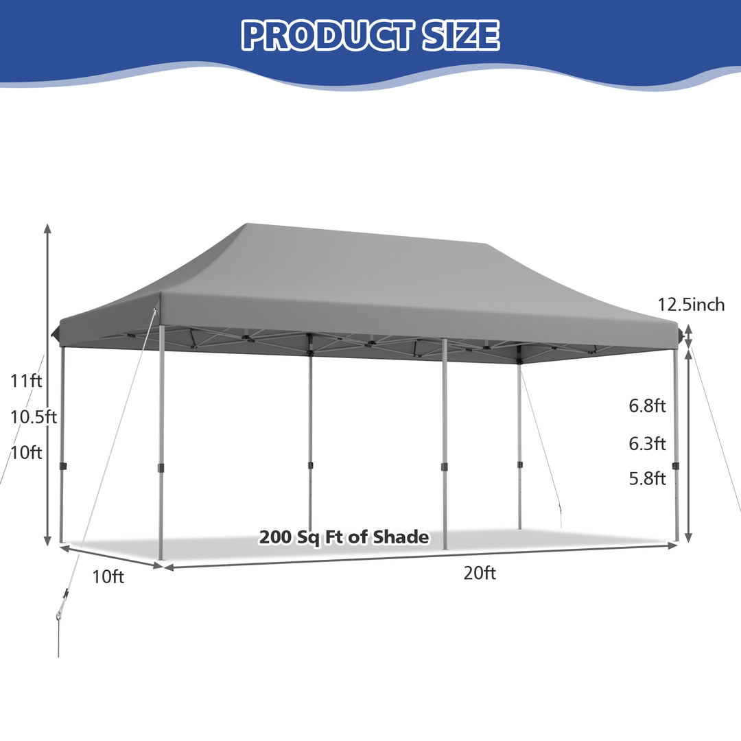 6 x 3m Pop Up Gazebo with 3 Height Positions and Wheeled Storage Bag