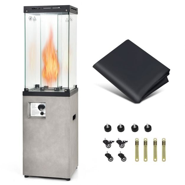 41,000 BTU Propane Patio Heater Outdoor Heater with Lockable Wheels