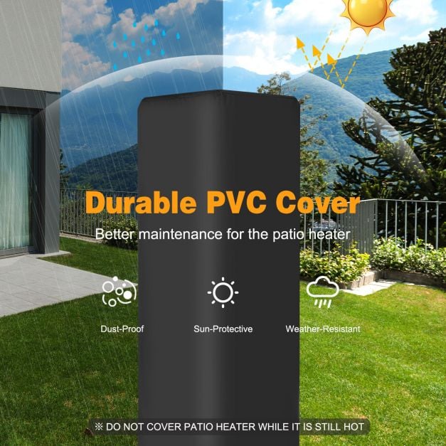 41,000 BTU Propane Patio Heater Outdoor Heater with Lockable Wheels