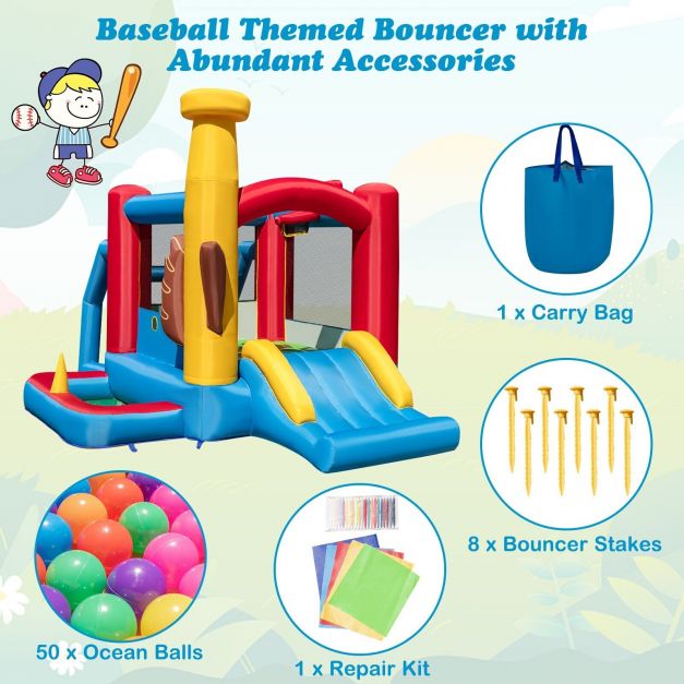 Kids Bouncy Castle with 680W Blower and Slide