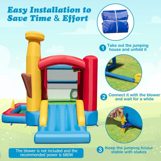 Kids Bouncy Castle with 680W Blower and Slide