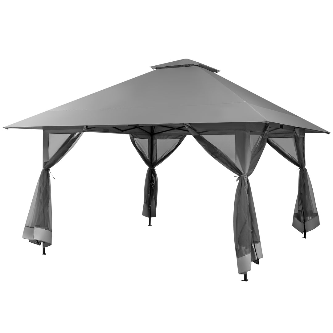 4 x 4m Pop up Gazebo with Mesh Sidewalls and Adjustable Height