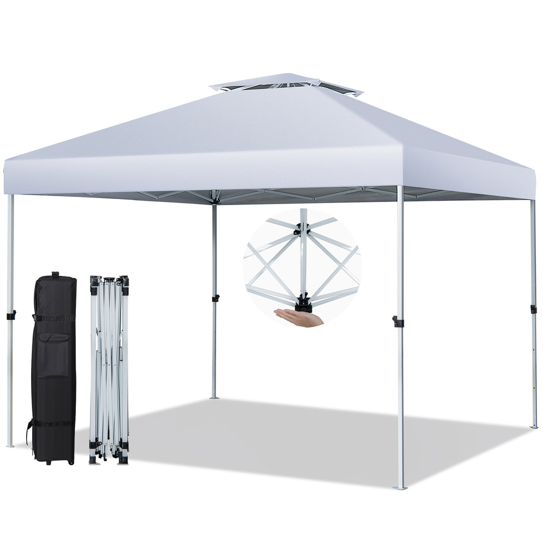 3m x 3m Pop Up Gazebo with Adjustable Height and Double Vented Roof