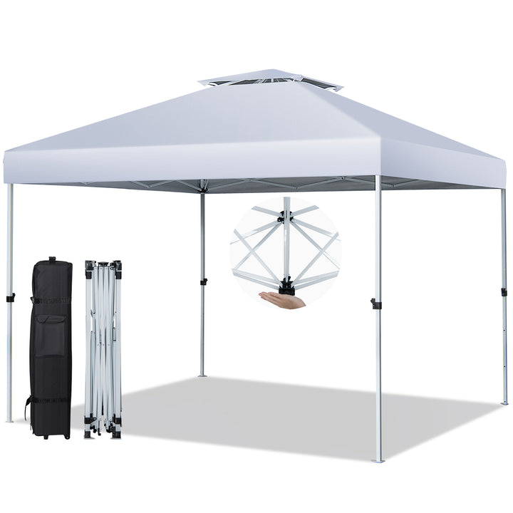 3m x 3m Pop Up Gazebo with Adjustable Height and Double Vented Roof