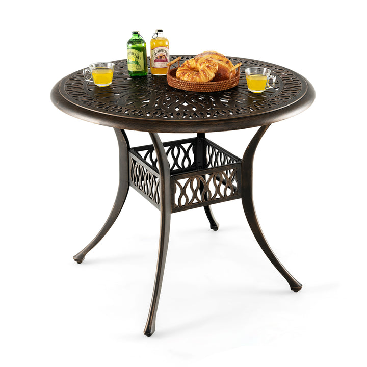 Patio Round/Square Aluminium Dining Table with Umbrella Hole