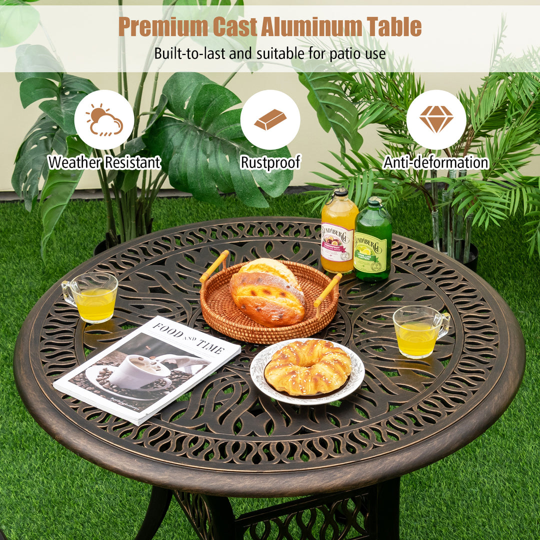 Patio Round/Square Aluminium Dining Table with Umbrella Hole