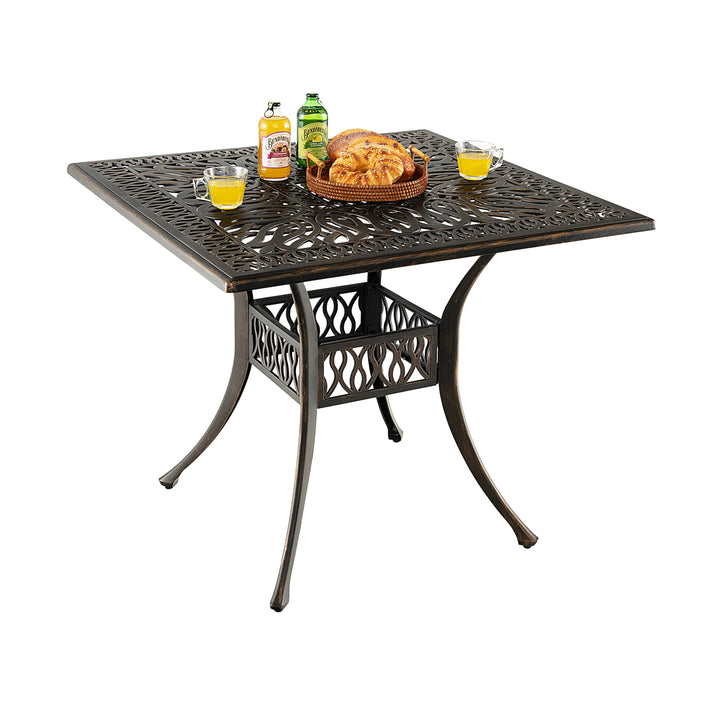 Patio Round/Square Aluminium Dining Table with Umbrella Hole