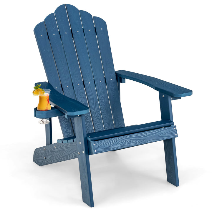 Adirondack Chair with Movable Cup Holder for Fire Pit Beach Deck