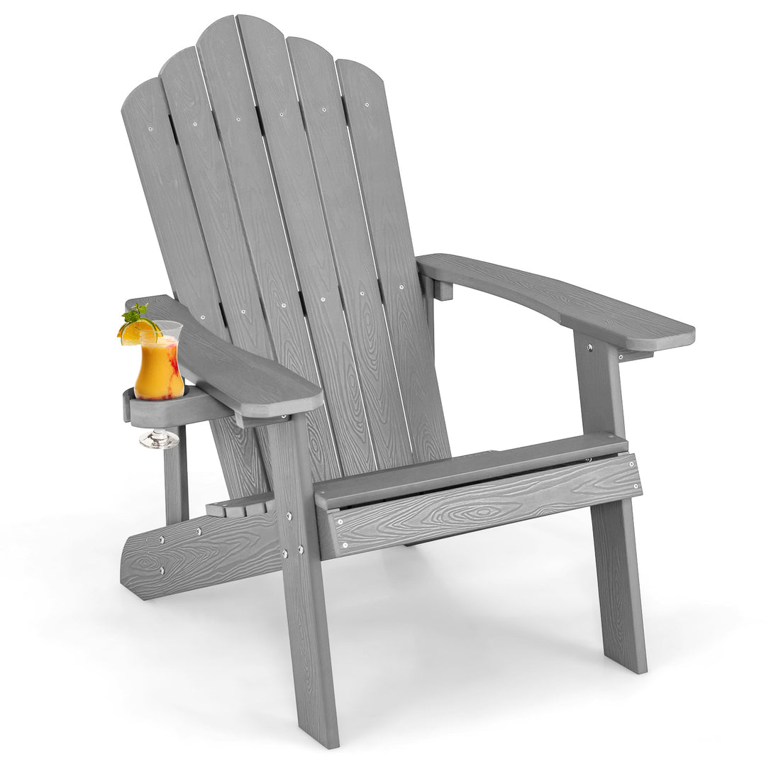 Adirondack Chair with Movable Cup Holder for Fire Pit Beach Deck