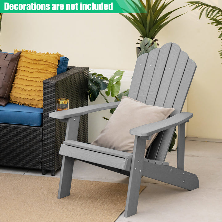 Adirondack Chair with Movable Cup Holder for Fire Pit Beach Deck