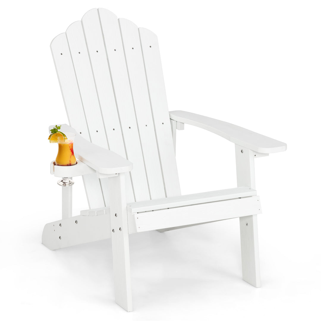 Adirondack Chair with Movable Cup Holder for Fire Pit Beach Deck