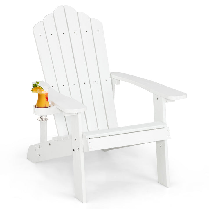 Adirondack Chair with Movable Cup Holder for Fire Pit Beach Deck