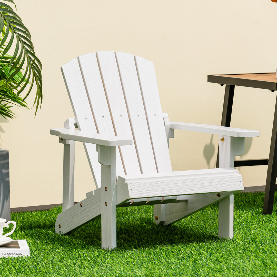 Wooden Kids Adirondack Chair with High Backrest and Armrest