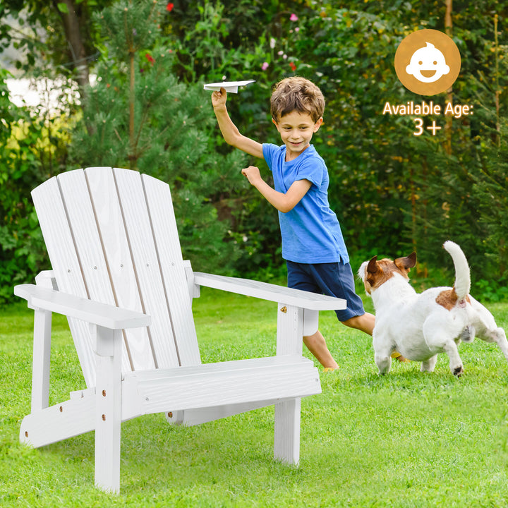 Wooden Kids Adirondack Chair with High Backrest and Armrest