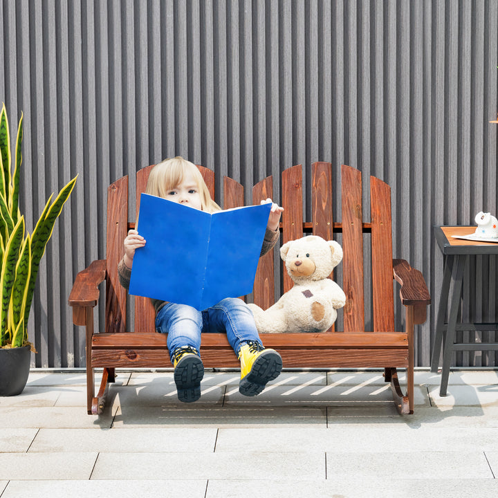 2 Person Outdoor Rocking Adirondack Chair Bench for Kids