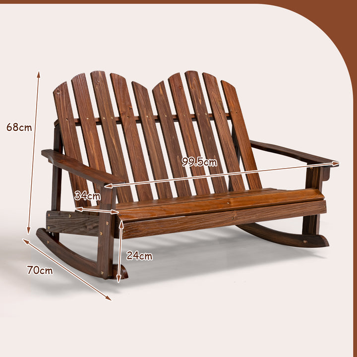 2 Person Outdoor Rocking Adirondack Chair Bench for Kids