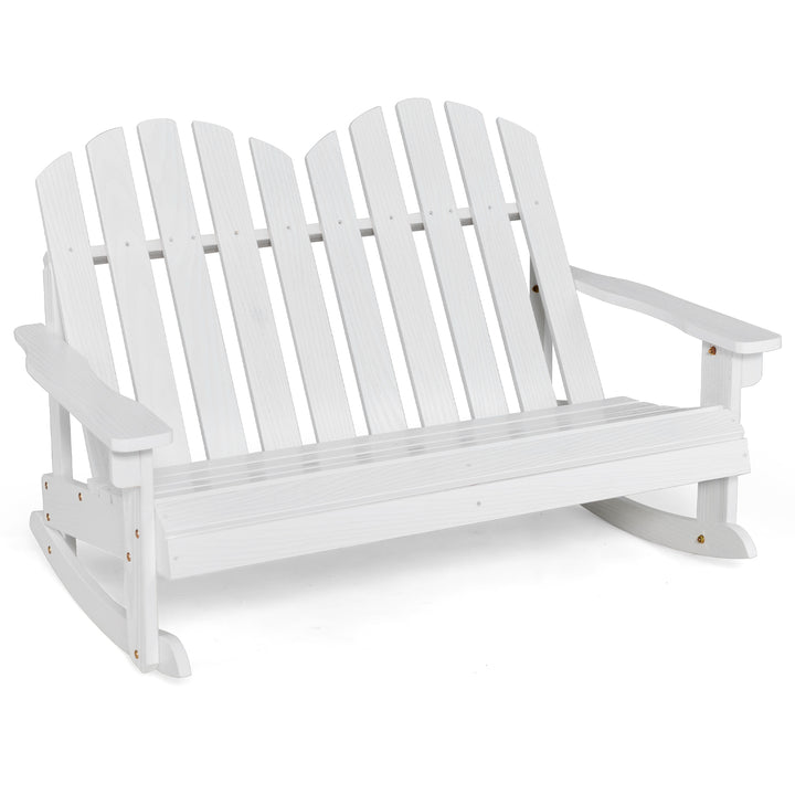 2 Person Outdoor Rocking Adirondack Chair Bench for Kids