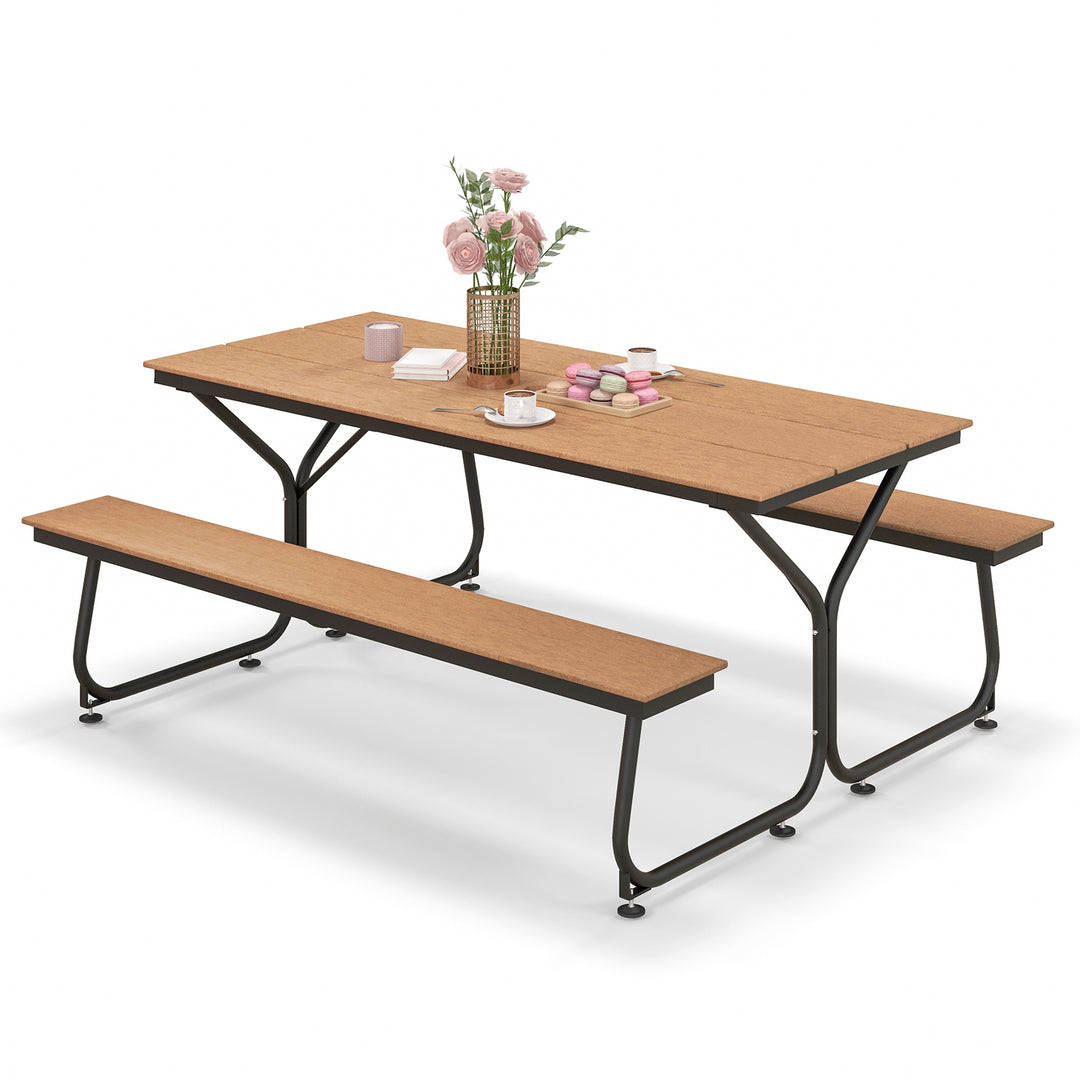 Outdoor Picnic Table Bench Set for 6 8 People