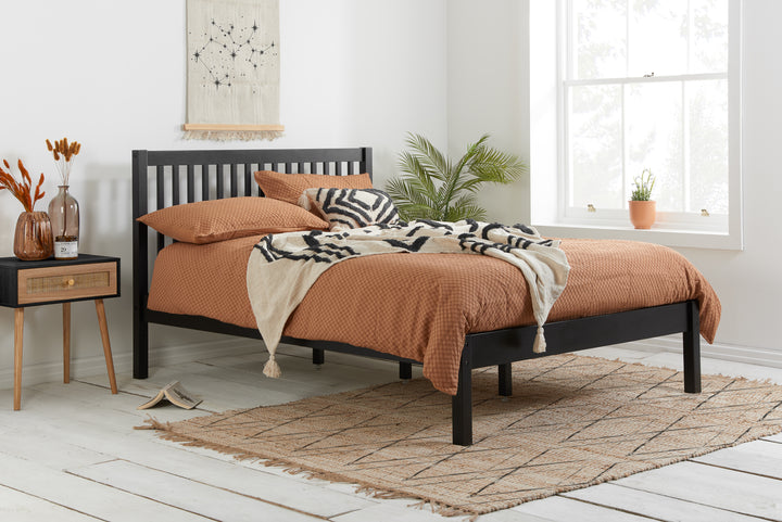 Nova Solid Wood Bed Frame with Tall Headboard for Minimalist Bedrooms