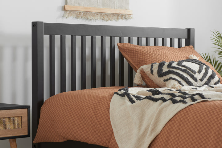 Nova Solid Wood Bed Frame with Tall Headboard for Minimalist Bedrooms
