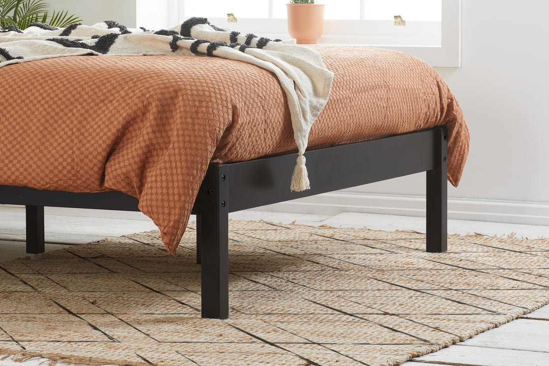 Nova Solid Wood Bed Frame with Tall Headboard for Minimalist Bedrooms