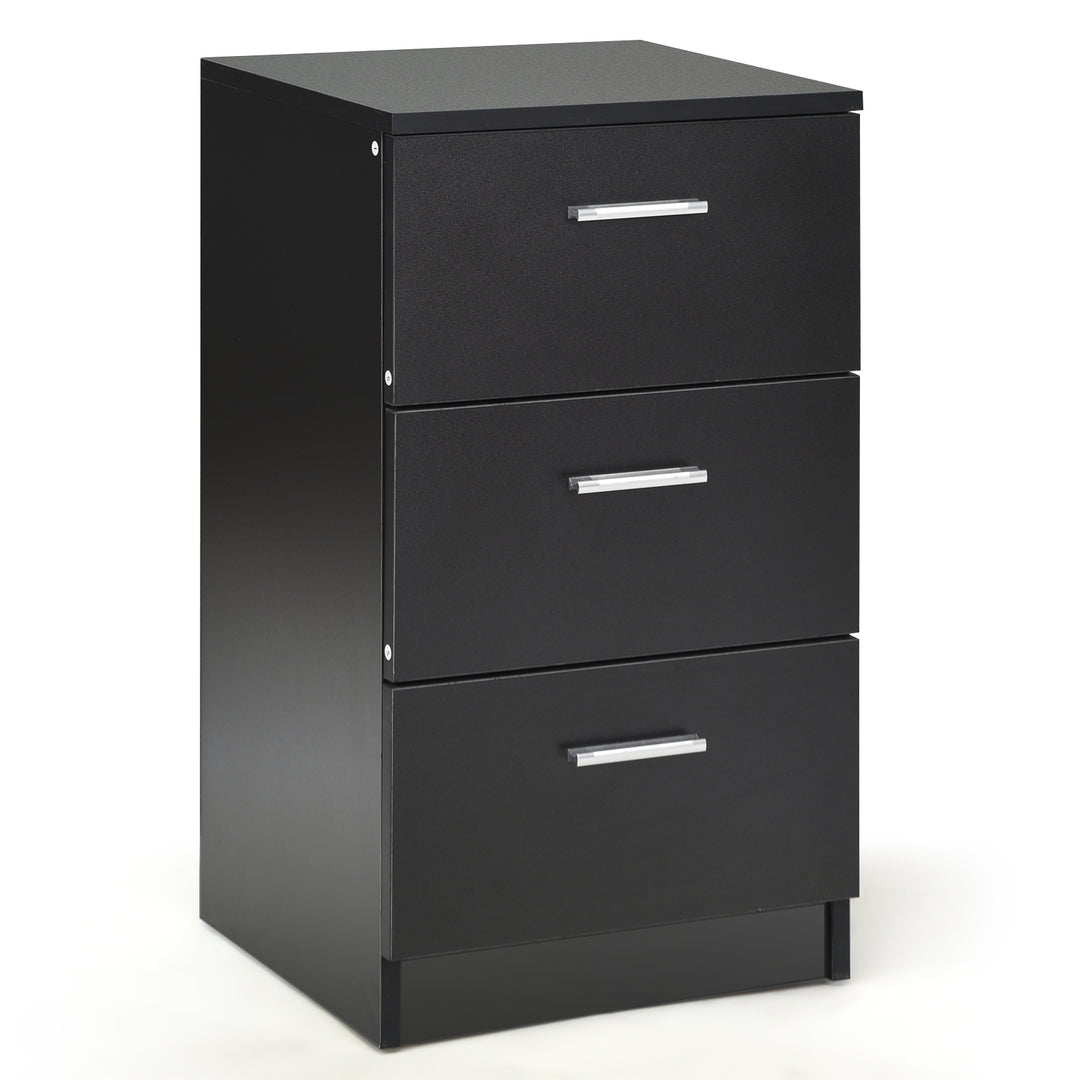 Space saving Night Chest with 3 Drawers and Handles for Bedroom - TidySpaces