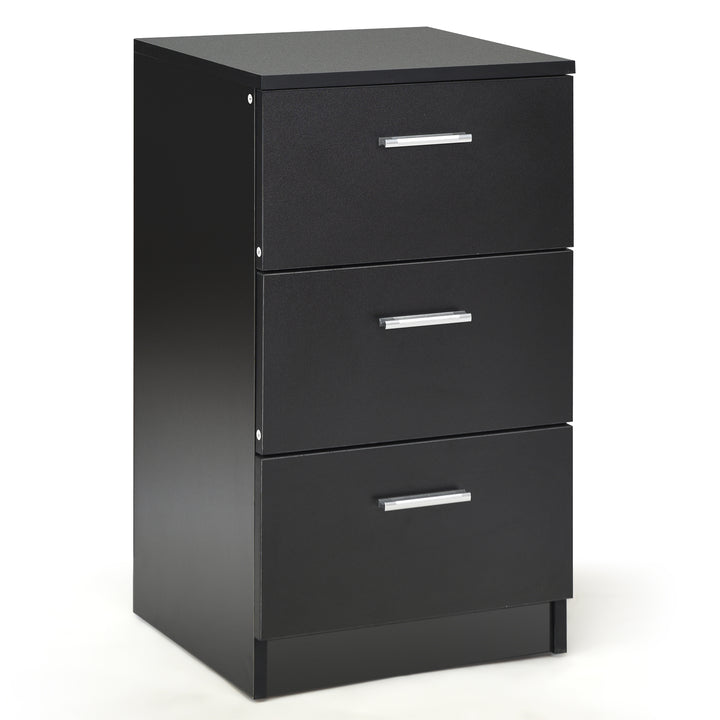 Space saving Night Chest with 3 Drawers and Handles for Bedroom - TidySpaces