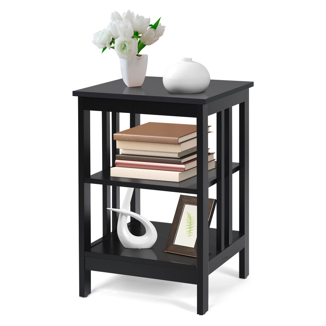 3 Tier Nightstand with Reinforced Bars for Bedroom Living Room Hall Easy Assembly - TidySpaces