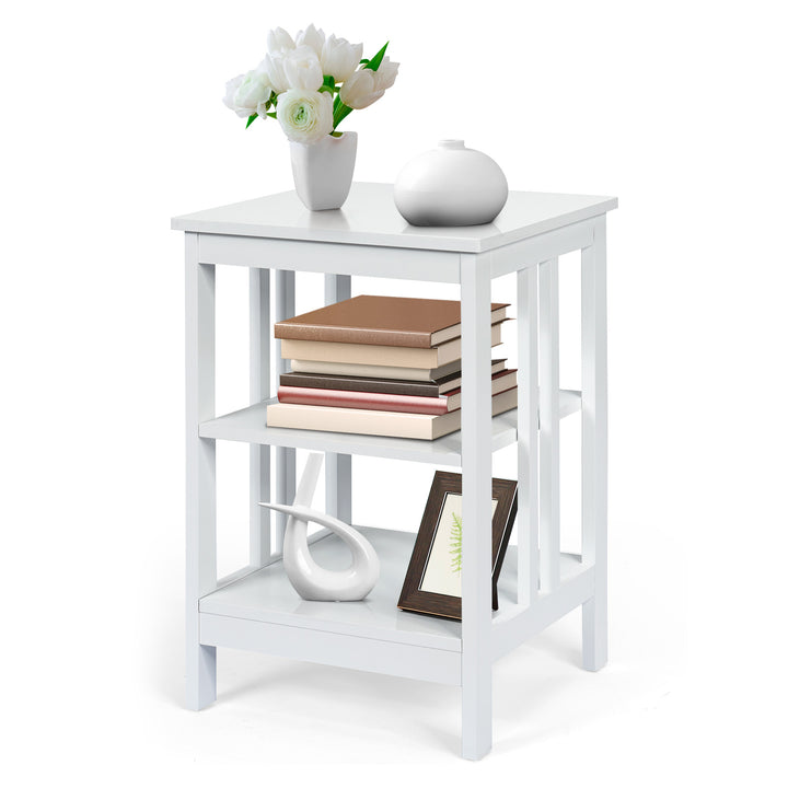 3 Tier Nightstand with Reinforced Bars for Bedroom Living Room Hall Easy Assembly - TidySpaces