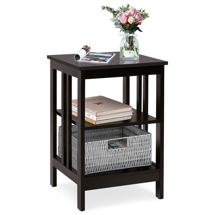 3 Tier Nightstand with Reinforced Bars for Bedroom Living Room Hall Easy Assembly - TidySpaces