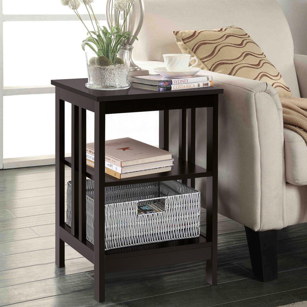 3 Tier Nightstand with Reinforced Bars for Bedroom Living Room Hall Easy Assembly - TidySpaces