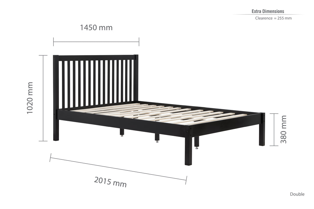Nova Solid Wood Bed Frame with Tall Headboard for Minimalist Bedrooms