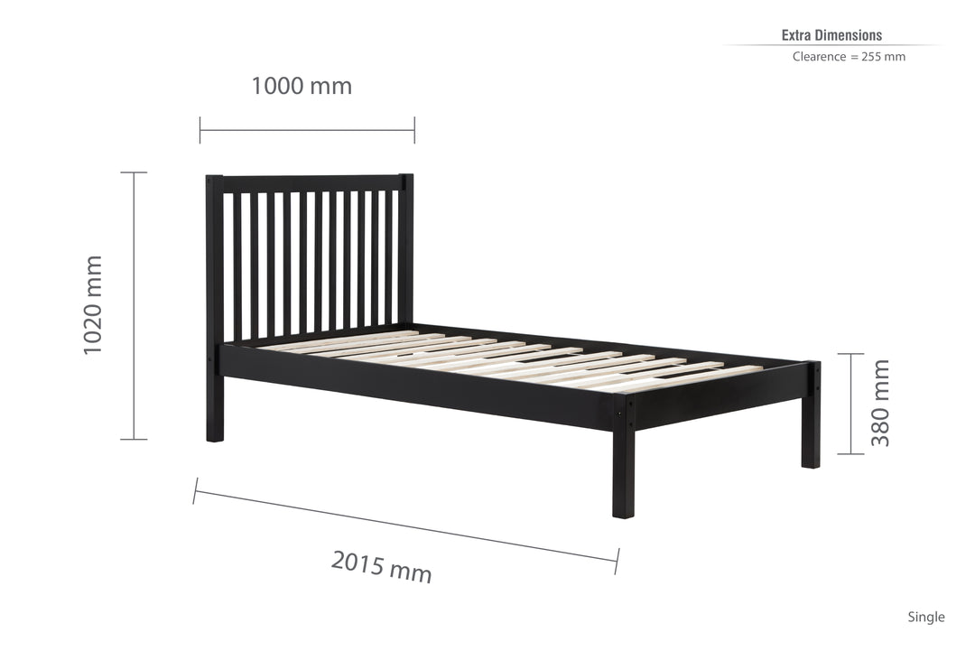 Nova Solid Wood Bed Frame with Tall Headboard for Minimalist Bedrooms