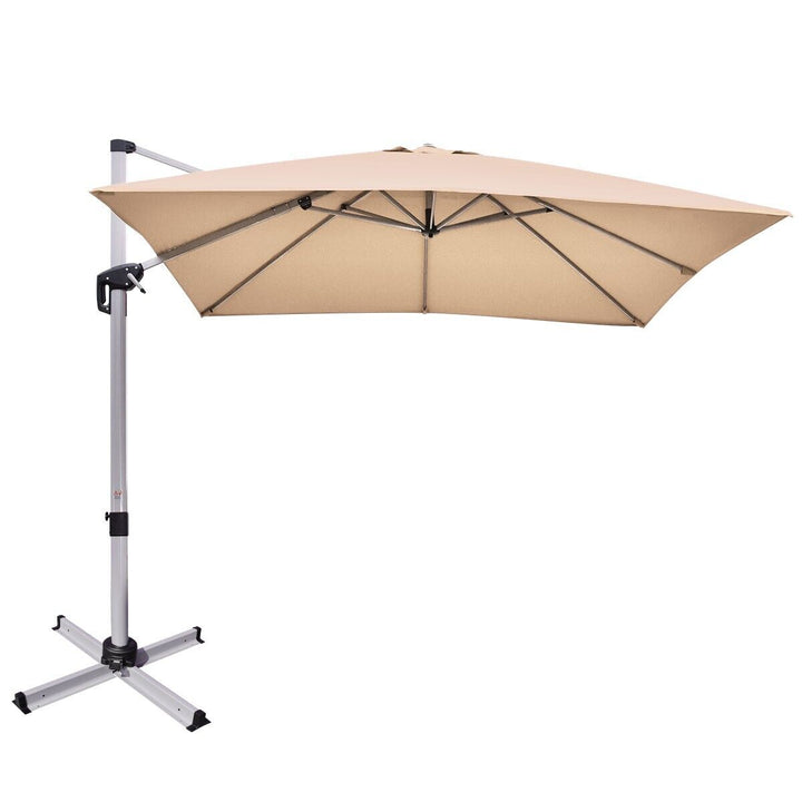 3m Cantilever Garden Parasol with Tilted Design and 360Â° Rotation