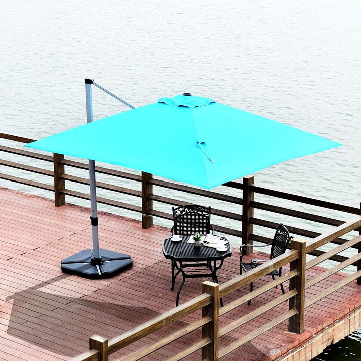3m Cantilever Garden Parasol with Tilted Design and 360Â° Rotation