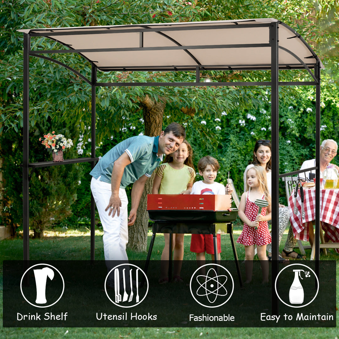 7 Feet Grill Gazebo with Serving Shelf and Storage Hooks - TidySpaces