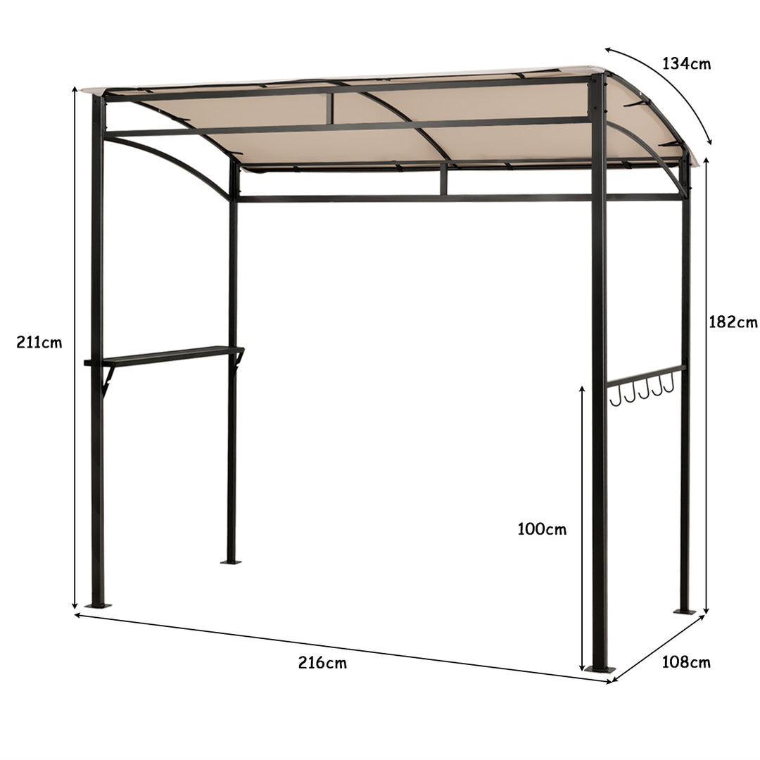 7 Feet Grill Gazebo with Serving Shelf and Storage Hooks - TidySpaces