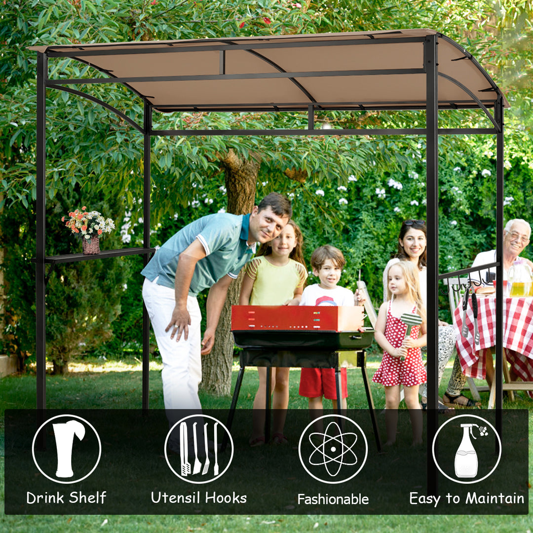 7 Feet Grill Gazebo with Serving Shelf and Storage Hooks - TidySpaces