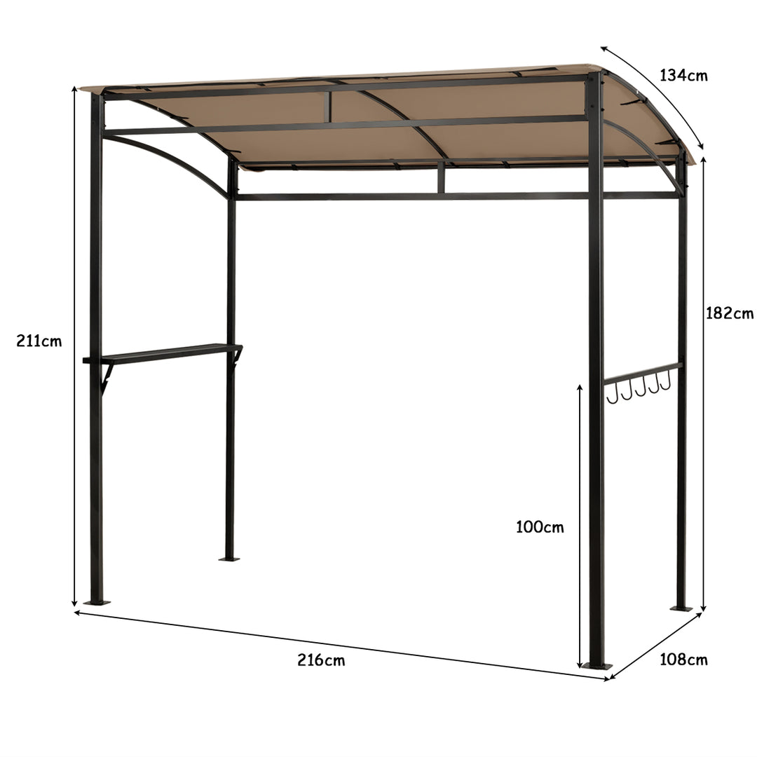 7 Feet Grill Gazebo with Serving Shelf and Storage Hooks - TidySpaces