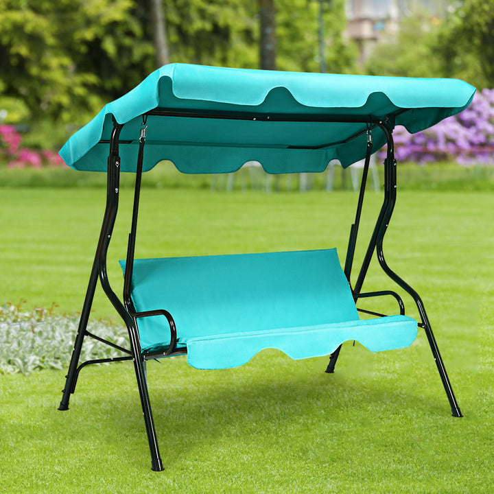 Garden Patio Metal Swing 3 Seater Lounger