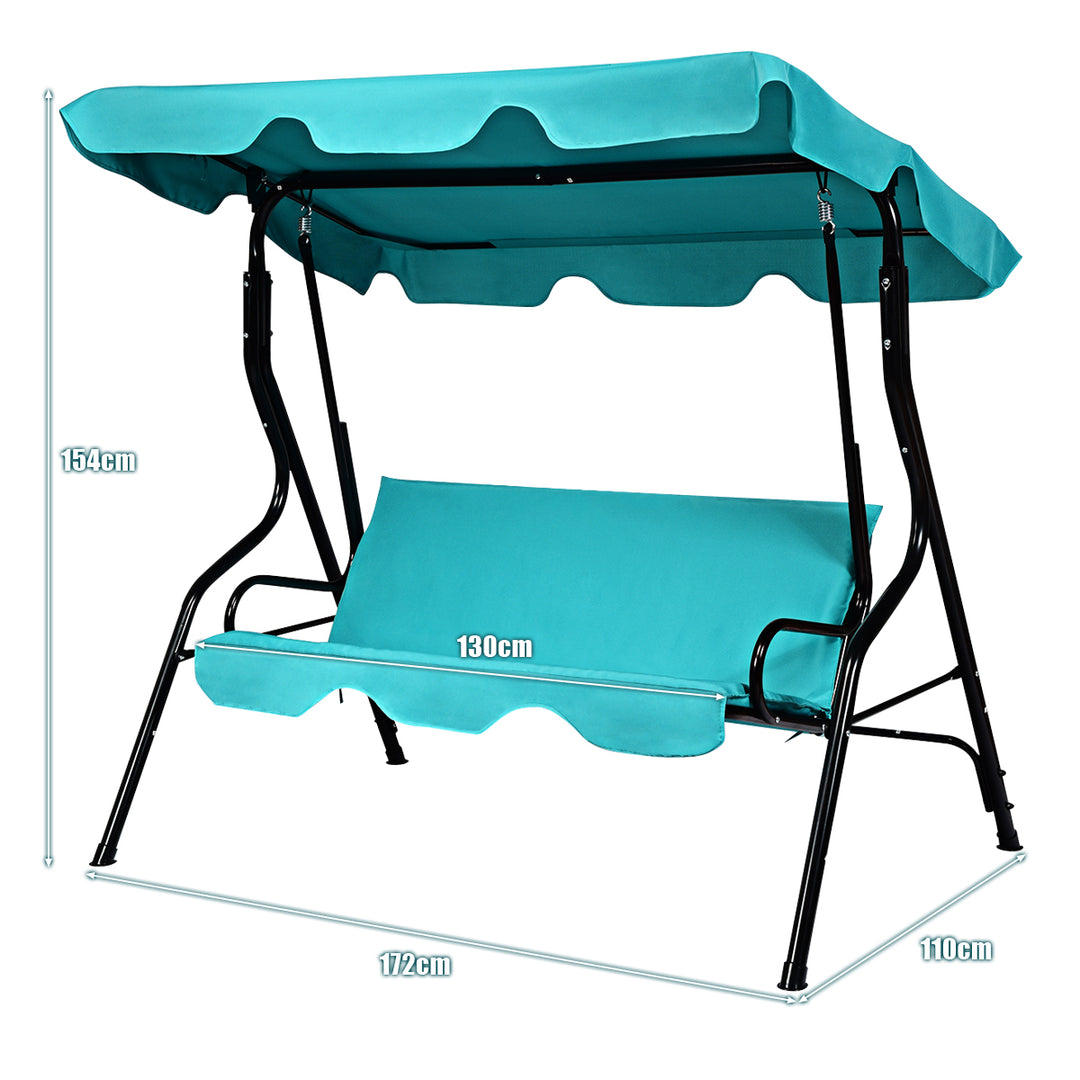 Garden Patio Metal Swing 3 Seater Lounger