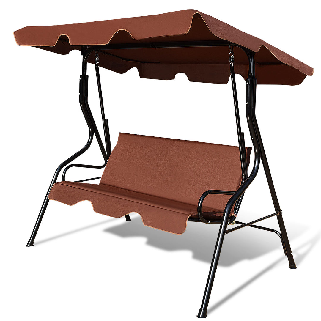 Garden Patio Metal Swing 3 Seater Lounger