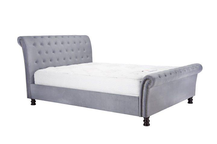 Opulence Velvet Bed with Spring Slatted Base and Button Detailing